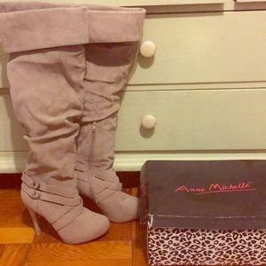 Anne Michelle thigh high stiletto boots size 8